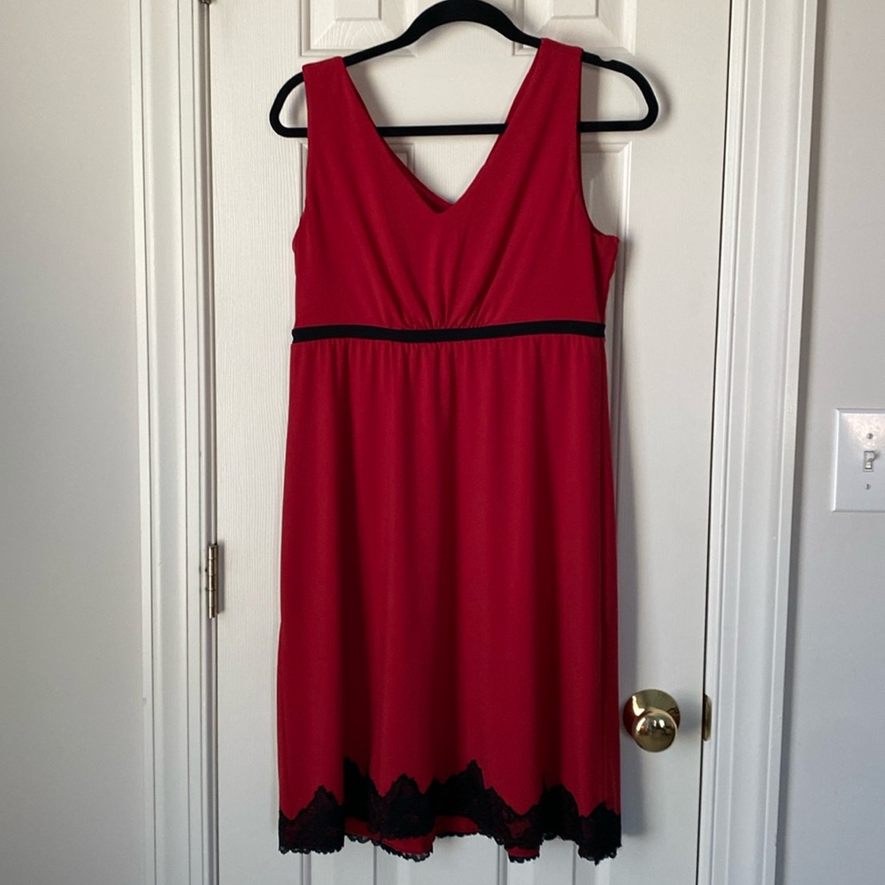 Soma Red and Black Lace Dress